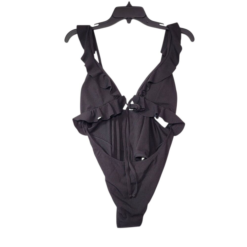 Women's One Piece Swimsuit Halter High Waist Bathing Suit Black Size Medium